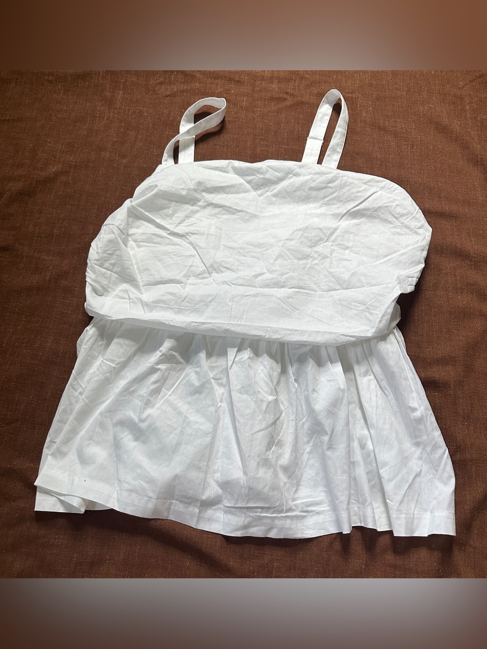 Lane Bryant White Cotton Peplum Tank